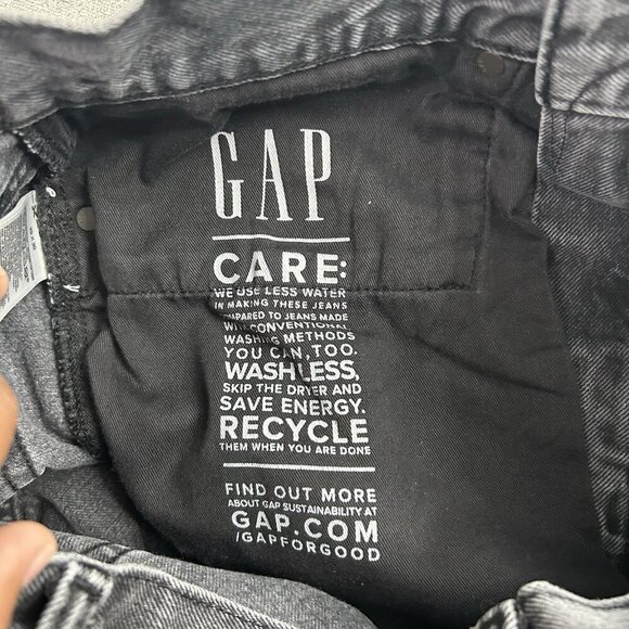Gap Jeans Mens 28x28” Faded Black Baggy Fit Denim Y2K Skater Grunge Pants - Picture 10 of 14